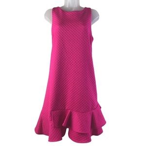 Eliza J Raspberry Ruffled Hem Mini Dress